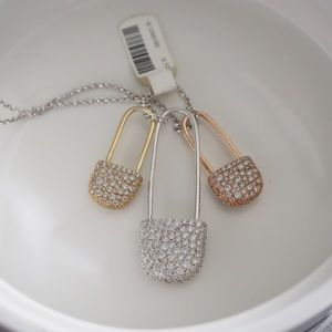 APM monaco baby XL safety pin trio necklace